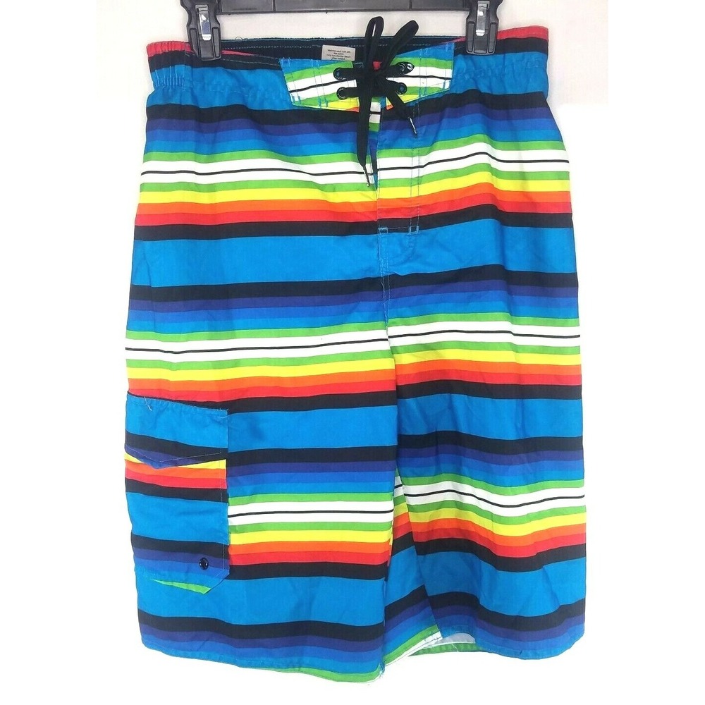 Hang Ten Boy's Swim Trunks Size X-Large Rainbow